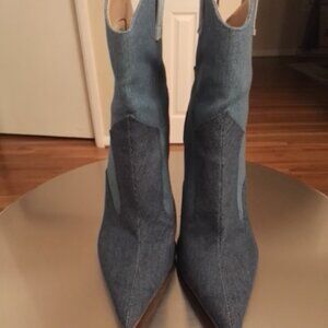 Denim cowboy boots